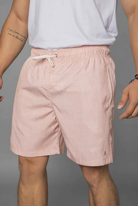 Short Praia Poliéster Rosa Cacharrel