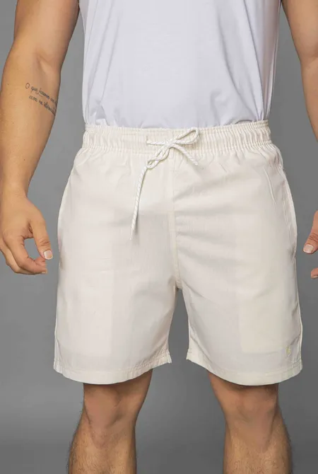 Short Praia Algodão Off White Abacaxi Short Praia Algodão Off White Abacaxi