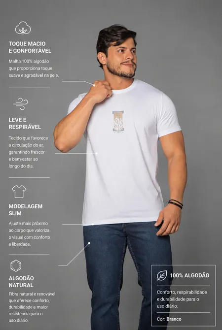 Camiseta MC Slim Estampada