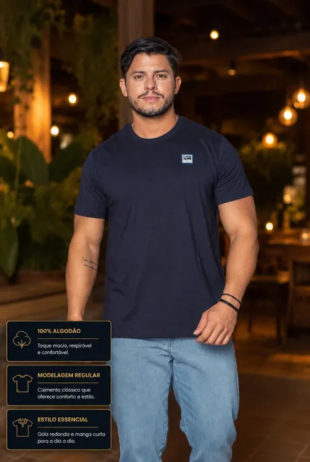 Camiseta MC Regular Dark-Blue Camiseta MC Regular Dark-Blue