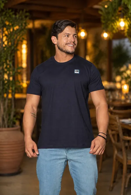 Camiseta MC Regular Dark-Blue
