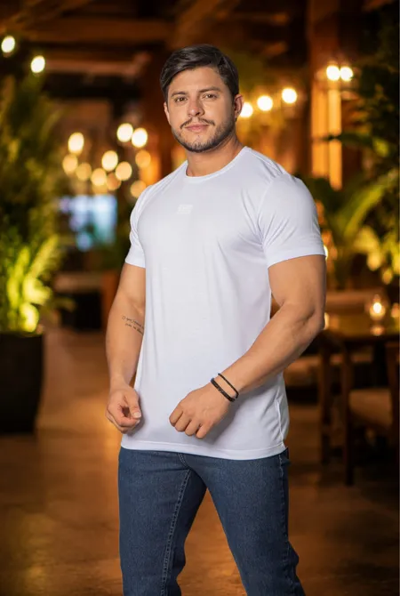Camiseta MC Slim Estampa MPOLLO  Branco