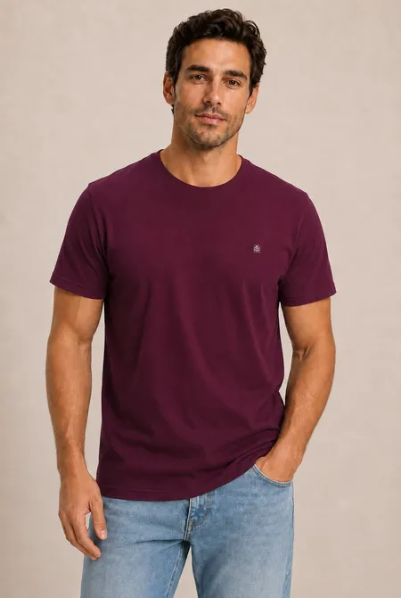 Camiseta Pima Touch MC - Bordo Luxúria