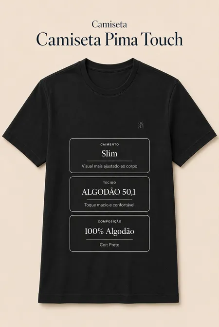 Kit com 2 Camisetas Pima Touch Slim Kit com 2 Camisetas Pima Touch Slim