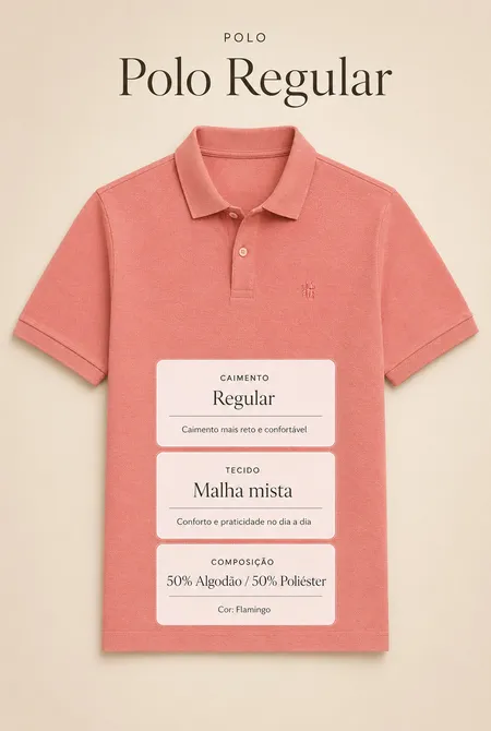 Kit Polo Básica Masculina - 3 Camisas Kit Polo Básica Masculina - 3 Camisas