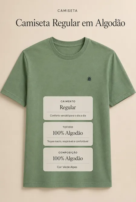 Camiseta MC Regular Logo Bordada Verde Alpes Camiseta MC Regular Logo Bordada Verde Alpes
