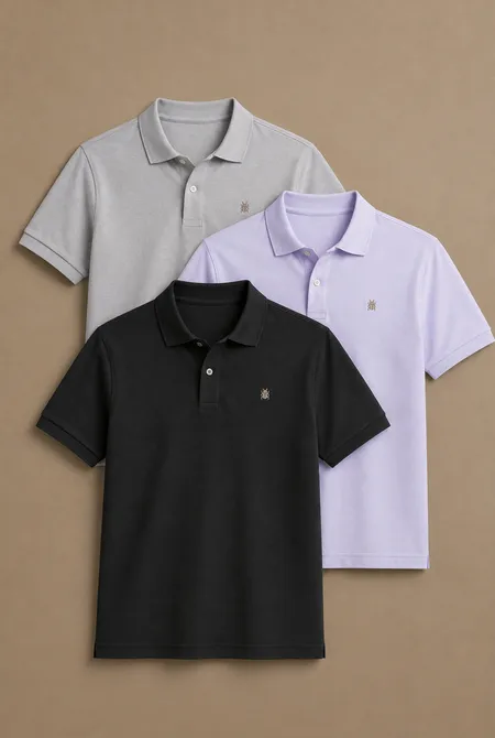 Kit Polo Básica Masculina - 3 Camisas