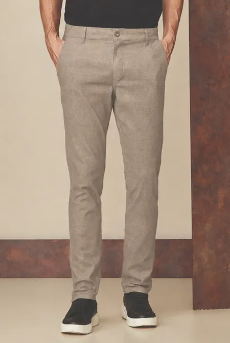 Calça Sarja Chino Bege