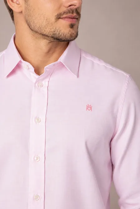 Camisa Manga Longa Regular Rosa Pó