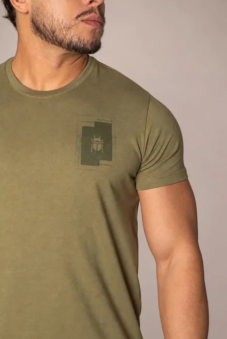 Camiseta Manga Curta Slim Estampada Verde Relva Camiseta Manga Curta Slim Estampada Verde Relva