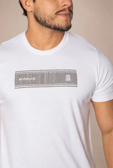 Camiseta Manga Curta Slim Estampada Branco Camiseta Manga Curta Slim Estampada Branco