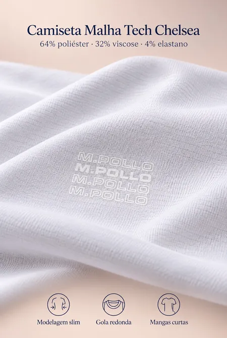 Camiseta MC Slim Estampa MPOLLO Branco Camiseta MC Slim Estampa MPOLLO Branco