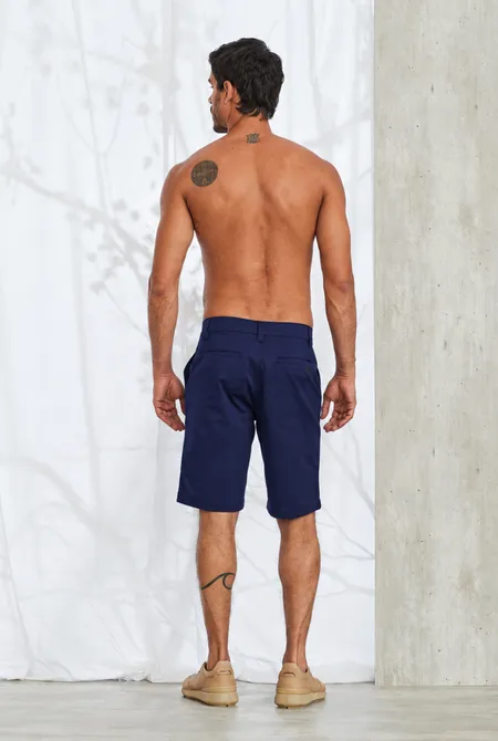 Bermuda Chino Algodão Egipcio Basic Navy