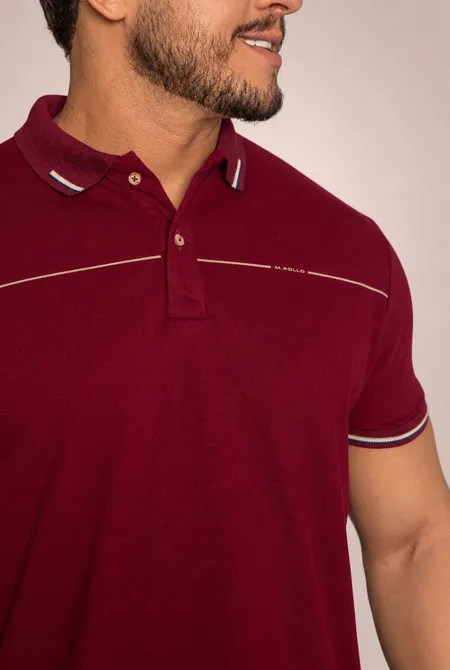 Polo Manga Curta Slim Vermelho Luxuria Polo Manga Curta Slim Vermelho Luxuria