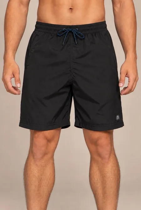 Short Praia Poliéster Preto