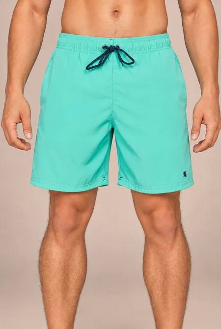 Short Praia Poliéster Verde Eucalipto
