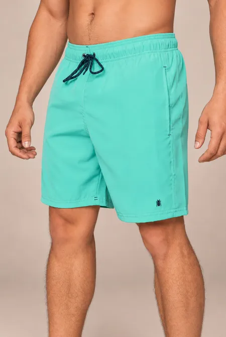 Short Praia Poliéster Verde Eucalipto Short Praia Poliéster Verde Eucalipto