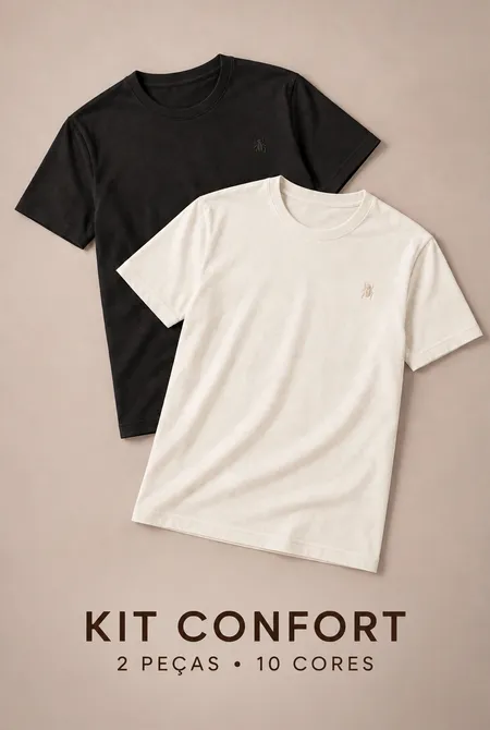 Kit 2 Camisetas Conforto Masculina