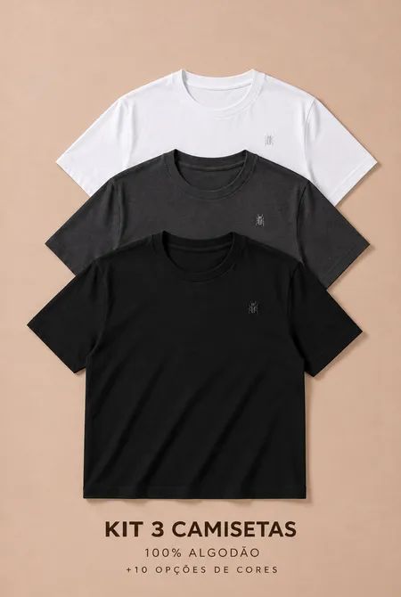 Kit 3 Camisetas Basicas