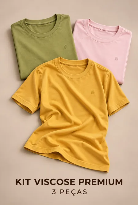 Kit Leve 3 Pague 2 | Camiseta Viscose