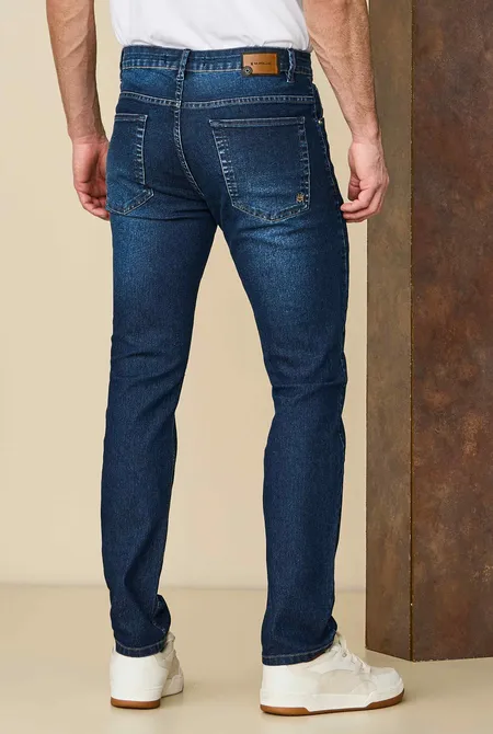 Calça Jeans Regular Fit Azul Nevoeiro