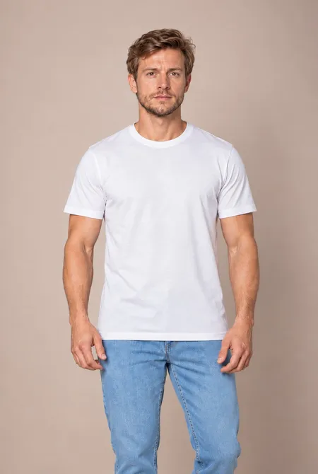 Camiseta Básica Algodão Branco