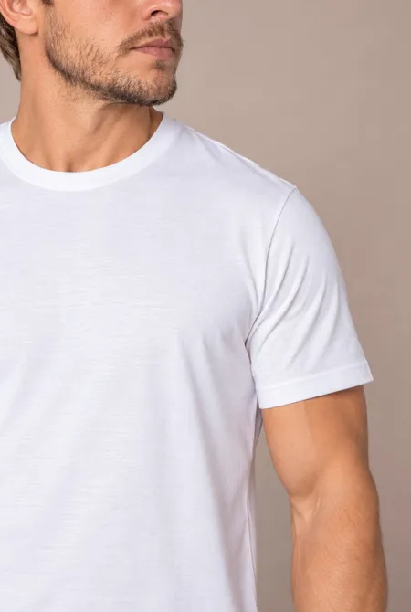 Camiseta Básica Algodão Branco Camiseta Básica Algodão Branco