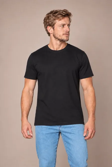 Camiseta Básica Algodão Preto