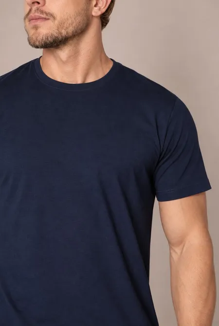 Camiseta Básica Algodão Dark-Blue Camiseta Básica Algodão Dark-Blue