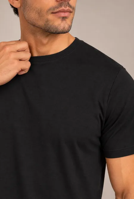 Camiseta Lisa Conforto Preto Camiseta Lisa Conforto Preto