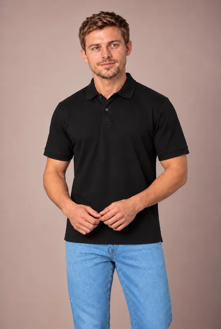 Polo Lisa Regular Preto