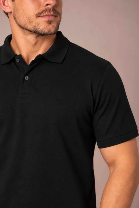Polo Lisa Regular Preto