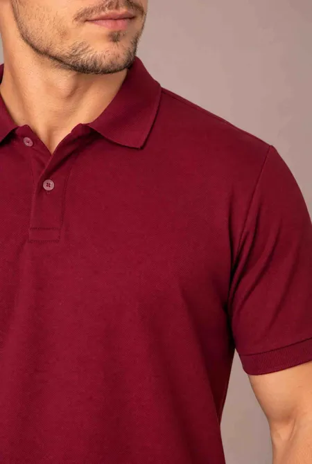 Polo Lisa Regular Bordô Luxuria
